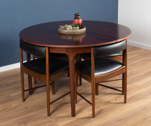 Round Rosewood Mcintosh Dining Table 4 Four Chairs Space Saving