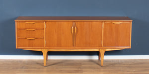 Retro 1960s Teak Jentique Mid Century Sideboard With Folded Handles