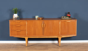 Retro 1960s Teak Jentique Mid Century Sideboard With Folded Handles