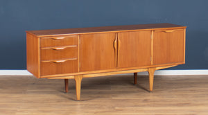 Retro 1960s Teak Jentique Mid Century Sideboard With Folded Handles