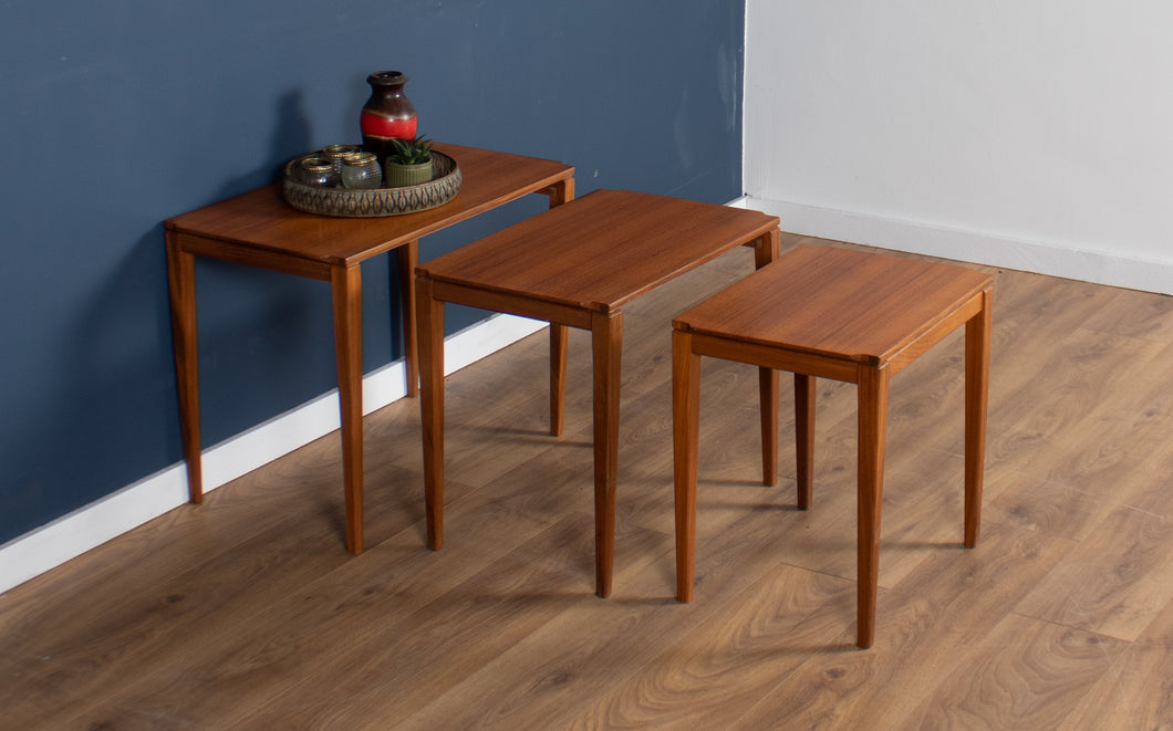 Retro Teak 1960s Midcentury Gordon Russell Nest of Tables in Walnut & Teak c.1960 Coffee Tables