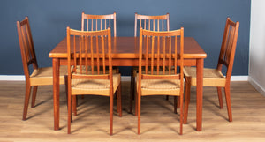 Retro Danish Teak 1960s Extending Dining Table And Six Chairs By Arne Hovmand Olsen