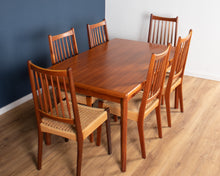 Load image into Gallery viewer, Retro Danish Teak 1960s Extending Dining Table And Six Chairs By Arne Hovmand Olsen