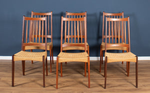 Retro Danish Teak 1960s Extending Dining Table And Six Chairs By Arne Hovmand Olsen