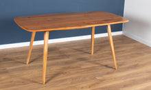 Load image into Gallery viewer, Vintage Ercol Elm Windsor Plank-top Dining Table &amp; Six 391 Dining Chairs