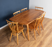 Load image into Gallery viewer, Vintage Ercol Elm Windsor Plank-top Dining Table &amp; Six 391 Dining Chairs