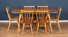 Load image into Gallery viewer, Vintage Ercol Elm Windsor Plank-top Dining Table &amp; Six 391 Dining Chairs