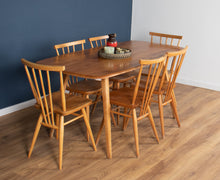 Load image into Gallery viewer, Vintage Ercol Elm Windsor Plank-top Dining Table &amp; Six 391 Dining Chairs