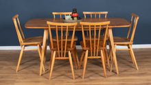 Load image into Gallery viewer, Vintage Ercol Elm Windsor Plank-top Dining Table &amp; Six 391 Dining Chairs