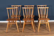 Load image into Gallery viewer, Vintage Ercol Elm Windsor Plank-top Dining Table &amp; Six 391 Dining Chairs