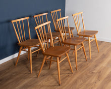 Load image into Gallery viewer, Vintage Ercol Elm Windsor Plank-top Dining Table &amp; Six 391 Dining Chairs