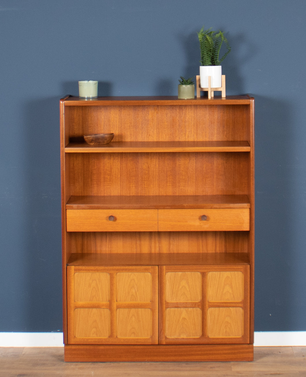 Retro Teak 1960s Nathan Squares Tall Bookcase