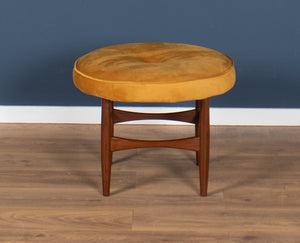 Retro Teak 1960s Kofod Larsen Upholstered Mustard Stool