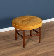 Load image into Gallery viewer, Retro Teak 1960s Kofod Larsen Upholstered Mustard Stool