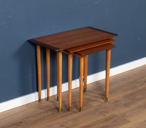 Retro Teak 1960s Set of 3 Nesting Tables By Torpe Mobelfabrikk, Norway Coffee Tables