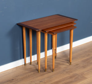 Retro Teak 1960s Set of 3 Nesting Tables By Torpe Mobelfabrikk, Norway Coffee Tables