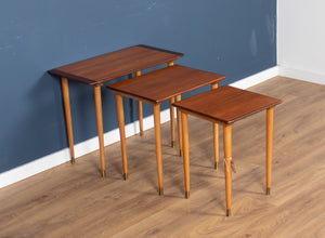 Retro Teak 1960s Set of 3 Nesting Tables By Torpe Mobelfabrikk, Norway Coffee Tables