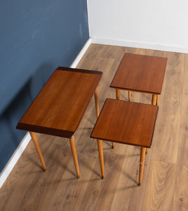 Retro Teak 1960s Set of 3 Nesting Tables By Torpe Mobelfabrikk, Norway Coffee Tables