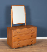 Load image into Gallery viewer, Vintage Restored Ercol Windsor Model 483 Vanity Chest Of Drawers With Mirror