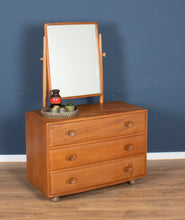 Load image into Gallery viewer, Vintage Restored Ercol Windsor Model 483 Vanity Chest Of Drawers With Mirror