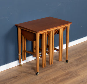 Retro 1960s Poul Hundevad Teak Nest of Three Coffee Nesting Tables