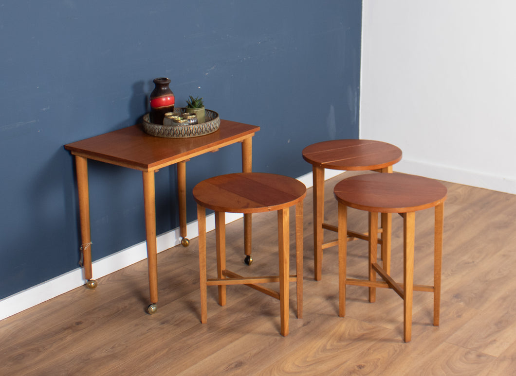 Retro 1960s Poul Hundevad Teak Nest of Three Coffee Nesting Tables