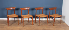 Load image into Gallery viewer, Retro 1960s Set Of Six Danish Solid Teak Dining Chairs Papercord Seats Dyrlund Arne Hovmand Olsens Mogens Kold