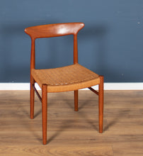 Load image into Gallery viewer, Retro 1960s Set Of Six Danish Solid Teak Dining Chairs Papercord Seats Dyrlund Arne Hovmand Olsens Mogens Kold