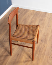 Load image into Gallery viewer, Retro 1960s Set Of Six Danish Solid Teak Dining Chairs Papercord Seats Dyrlund Arne Hovmand Olsens Mogens Kold