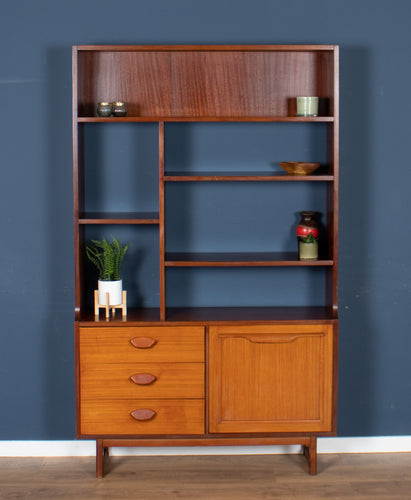 Retro Teak 1960s Stonehill Mid Century Wall Unit Room Divider Shelving Bookcase