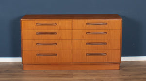 Retro Teak 1960s G Plan Fresco 8 Drawer Chest Of Drawers Sideboard