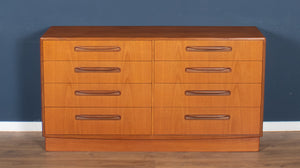 Retro Teak 1960s G Plan Fresco 8 Drawer Chest Of Drawers Sideboard