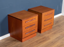 Load image into Gallery viewer, Pair Of Retro Teak 1960s G Plan Fresco Bedside Cabinets By Victor Wilkins