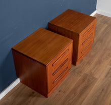 Load image into Gallery viewer, Pair Of Retro Teak 1960s G Plan Fresco Bedside Cabinets By Victor Wilkins