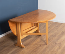 Load image into Gallery viewer, Vintage Blonde Ercol Model 610 Drop Leaf Sutherland Dining Table &amp; 6 Chairs