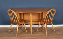 Load image into Gallery viewer, Vintage Blonde Ercol Model 610 Drop Leaf Sutherland Dining Table &amp; 6 Chairs