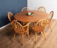 Load image into Gallery viewer, Vintage Blonde Ercol Model 610 Drop Leaf Sutherland Dining Table &amp; 6 Chairs