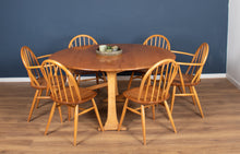 Load image into Gallery viewer, Vintage Blonde Ercol Model 610 Drop Leaf Sutherland Dining Table &amp; 6 Chairs