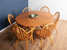 Load image into Gallery viewer, Vintage Blonde Ercol Model 610 Drop Leaf Sutherland Dining Table &amp; 6 Chairs