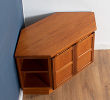 Load image into Gallery viewer, Retro Teak 1960s Nathan Squares Corner TV Cabinet Side Table Lamp Table