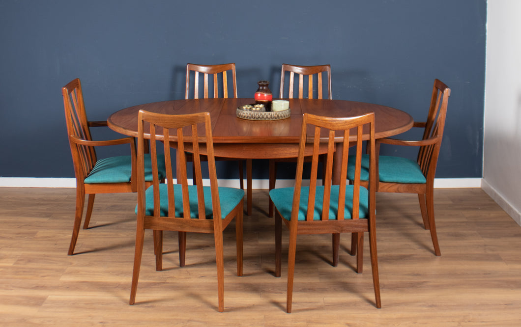 Retro Teak 1960s Mid Century Dining Table & 6 Chairs By G Plan Victor Wilkins