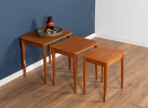 Retro Teak 1960s Mid Century Nest Of 3 Side Coffee Tables