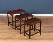 Load image into Gallery viewer, Retro Teak 1960s Mid Century Nest Of Tables Coffee Tables By E W Bach Odense Møbelfabrik