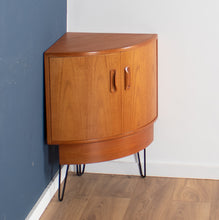 Load image into Gallery viewer, Retro Teak 1960s G Plan Fresco Corner Unit Bar Drinks Cabinet On Hairpin Legs