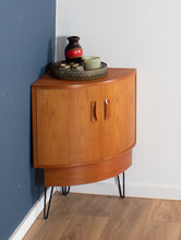 Load image into Gallery viewer, Retro Teak 1960s G Plan Fresco Corner Unit Bar Drinks Cabinet On Hairpin Legs