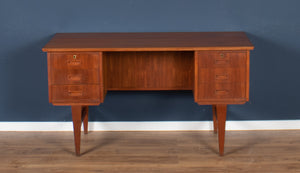 Retro Danish 1960s Mid Century Two Sided Desk With Bookcase