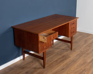 Retro Danish 1960s Mid Century Two Sided Desk With Bookcase