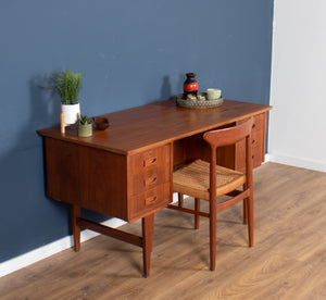 Retro Danish 1960s Mid Century Two Sided Desk With Bookcase