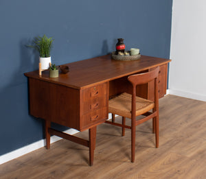 Retro Danish 1960s Mid Century Two Sided Desk With Bookcase