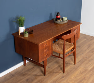 Retro Danish 1960s Mid Century Two Sided Desk With Bookcase